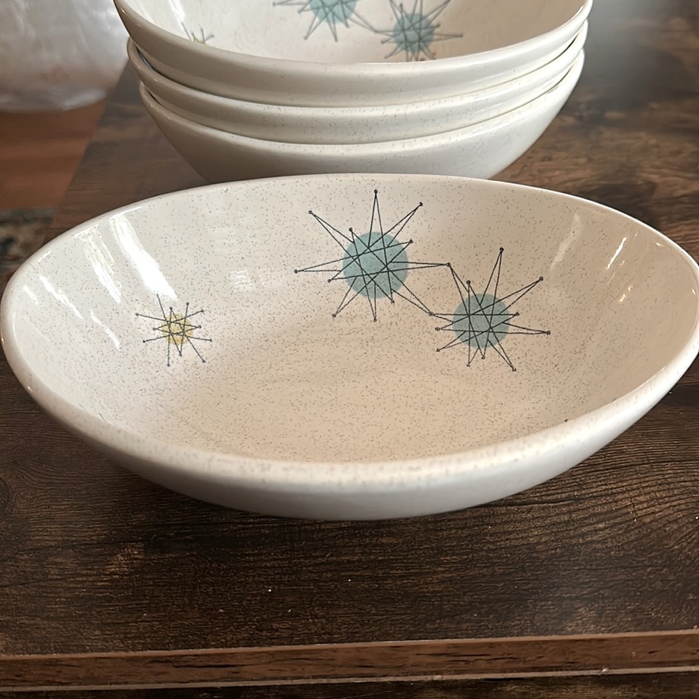 Pristine Vintage Atomic Starburst by Franciscan Oval Serving Bowl